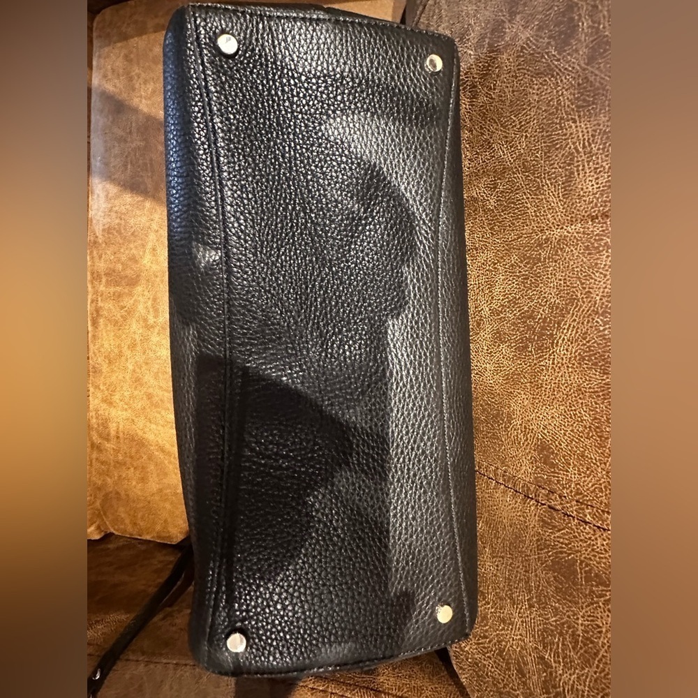 Kate Spade Leila Triple Compartment Satchel Crossbody  — Black Pebbled Leather - Picture 5 of 10